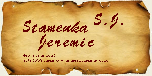 Stamenka Jeremić vizit kartica